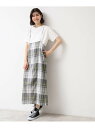 【SALE/50%OFF】【洗える】肩紐付きチェックスカート Dessin デッサン スカート ロング・マキシスカート イエロー ネイビー【RBA_E】【送料無...