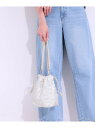 【SALE/20%OFF】スパンコール巾着ショルダーバッグ SHOO・LA・RUE シューラルー バッグ ショルダーバッグ ホワイト シルバー ブラック【RBA...