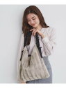 【SALE/30%OFF】【A4収納可能】フリルフェイクファーバッグ index インデックス バッグ ショルダーバッグ グレー ベージュ【RBA_E】[Rak...