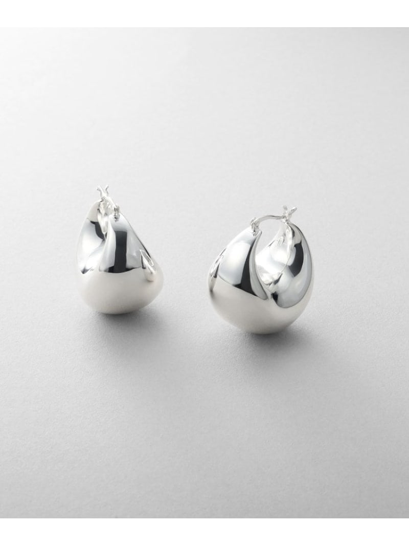 シルバー ホロウフープ バルブドロップピアス COCOSHNIK ONKITSCH ココシュニック アクセサリー・腕時..