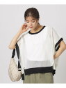【SALE/30%OFF】【2点セット】メッシュニット+タンクトップ SHOO・LA・RUE シューラルー トップス アンサンブル ブラック ホワイト グリーン...