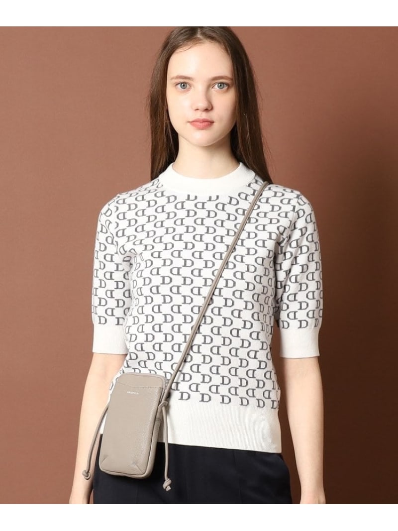【SALE／30%OFF】【otonaMUSE12月号掲載】【アンサンブル可】Dモノグラムショートスリーブニット DRESSTERIOR ドレステリア トップス ニット ホワイト ブラウン【RBA_E】【送料無料】[Rakuten Fashion]のサムネイル
