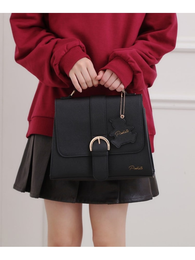 【2WAY】サッチェル PINK-latte ピンク ラテ バッグ リュック・バックパック ブラック ブラウン ブルー..