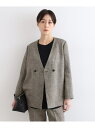 【SALE/80%OFF】【日本製/SETUP可能/麻100%】カーディガンライクジャケット INDIVI インディヴィ ジャケット・アウター ノーカラージャケ...