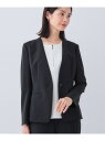 【SALE/15%OFF】【定番スーツ/UVケア/接触冷感/洗える】ウール調ノーカラージャケット INDIVI インディヴィ スーツ・フォーマル セットアップス...