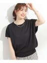 【SALE/10%OFF】【ひんやり/S-LL】さらさらな肌触りが心地よい フレンチスリーブニット SHOO・LA・RUE シューラルー トップス ニット ブル...