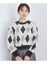 【SALE/30%OFF】アーガイルチェックフェザーニット【洗濯機洗い可】 index インデックス トップス ニット ベージュ ブラック ブルー【RBA_E】...