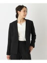 【S-3L/洗える/通勤】ダブルクロス Vネックジャケット【CIRCRIC】 SHOO・LA・RUE シューラルー ジャケット・アウター ノーカラージャケット ...