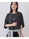 【SALE/20%OFF】【洗える/5分袖/UVケア/SETUP可能】モモンガスリーブブラウス INDIVI インディヴィ トップス シャツ・ブラウス ブラック...