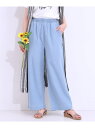 【SALE/10%OFF】【洗える/S-LL】ウエストゴムが楽ちん さらさらワイドデニム SHOO・LA・RUE シューラルー パンツ その他のパンツ ネイビー...