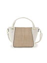 【SALE/60%OFF】【2WAY】雑材風素材コンビトート SHOO・LA・RUE シューラルー バッグ トートバッグ イエロー ブラック ホワイト【RBA_...