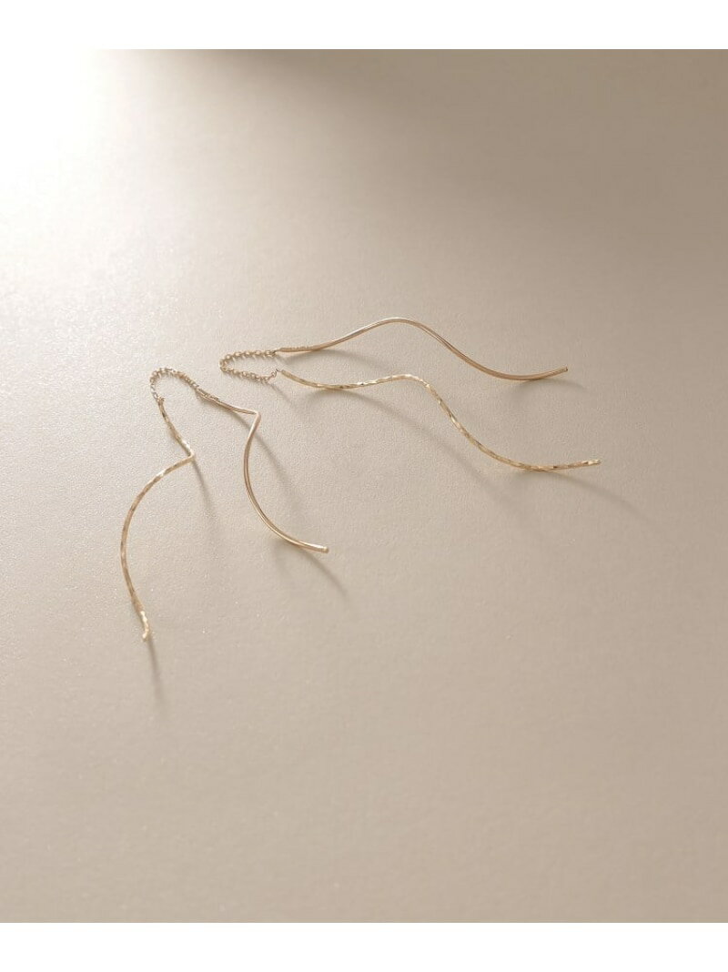 K10ポリッシュ*ミラーカット S字ライン チェーンピアス COCOSHNIK ココシュニック アクセサリー・腕時計 ピアス イエロー【送料無料】[Rakuten Fashion]