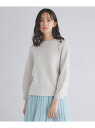 【SALE/35%OFF】コットンブレンドガーターニット grove グローブ トップス ニット グレー ピンク ブルー ネイビー【RBA_E】[Rakuten...