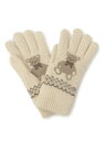 【SALE/30%OFF】内ボア テディベア5指手袋 OberTashe エスペランサ ファッション雑貨 手袋 ブラウン ブラック ホワイト【RBA_E】[Ra...