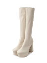 【ラク盛り/ロングブーツ】リピーター続出/脚長美脚 厚底ロングブーツ ESPERANZA エスペランサ シューズ・靴 ブーツ ホワイト ブラック【送料無料】[R...