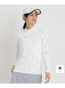 【SALE/55%OFF】UVカット ロゴドットプリント長袖モックネックT adabat アダバット トップス カットソー・Tシャツ ホワイト ネイビー【RBA...