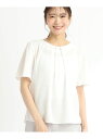 【SALE/30%OFF】【夏SALE/接触冷感/洗える】タックディティールブラウス Reflect リフレクト トップス シャツ・ブラウス ネイビー ホワイト...