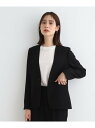 【洗える/定番スーツ】ストレッチノーカラージャケット INDIVI インディヴィ スーツ・フォーマル セットアップスーツ ブラック ネイビー【送料無料】[Rak...