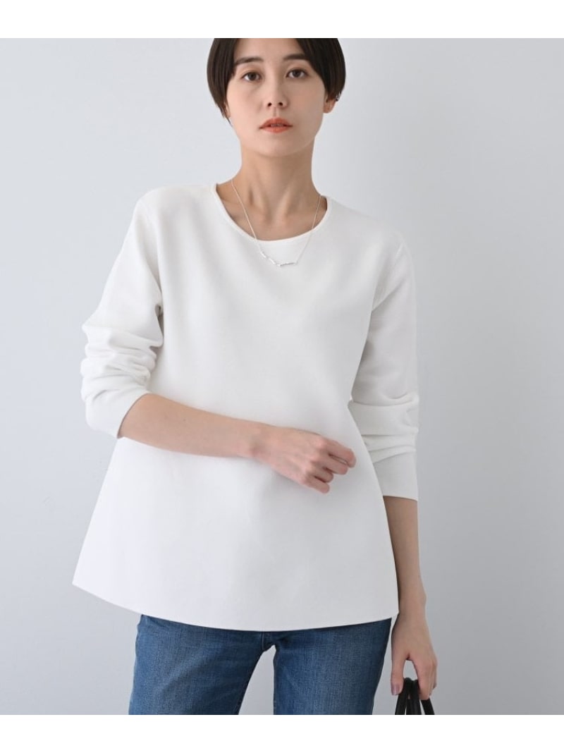 【SALE／60%OFF】【洗える/軽量】美シルエット ペプラムニット INDIVI インディヴィ トップス ニット ネイビー ベージュ ホワイト【RBA_E】【送料無料】[Rakuten Fashion]