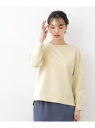 【SALE/46%OFF】【スリット入り】コットンカシミヤ クルーネックニット LAURA ASHLEY ローラ アシュレイ トップス ニット ネイビー ホワイ...