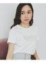 【SALE/20%OFF】フロントロゴ刺繍Tシャツ【UVケア/洗濯機洗い可/接触冷感】 index インデックス トップス カットソー・Tシャツ ホワイト ピン...