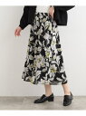 【SALE/76%OFF】【春の新作!/洗える/日本製】アートタッチフラワースカート INDIVI インディヴィ スカート ロング・マキシスカート ブラック ベ...