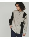 【SALE/51%OFF】マルチ切替シャツ tk.TAKEO KIKUCHI ティーケータケオキクチ トップス シャツ・ブラウス グレー ブルー【RBA_E】【...