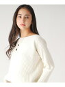 【SALE/50%OFF】【洗える/日本製】リブ柄変化ニットトップス COUP DE CHANCE クード シャンス トップス ニット ホワイト ブルー オレン...