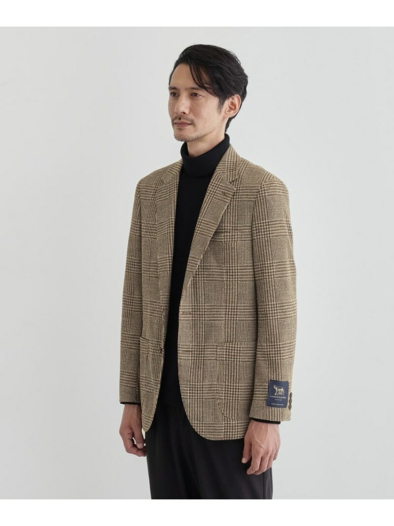 【SALE／39%OFF】グレンチェックプリント ジャージ ジャケット TAKEO KIKUCHI タケオキクチ ジャケット・アウター テーラードジャケット・ブレザー ブルー ピンク【RBA_E】【送料無料】[Rakuten Fashion]