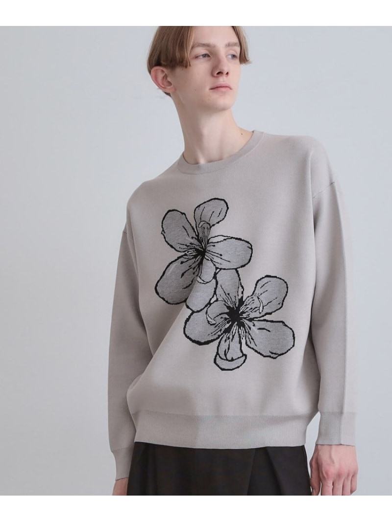 フラワーニットプルオーバー tk.TAKEO KIKUCHI ティーケータケオキクチ トップス ニット パープル ブラック【先行予約】*【送料無料】[Rakuten Fashion]のサムネイル