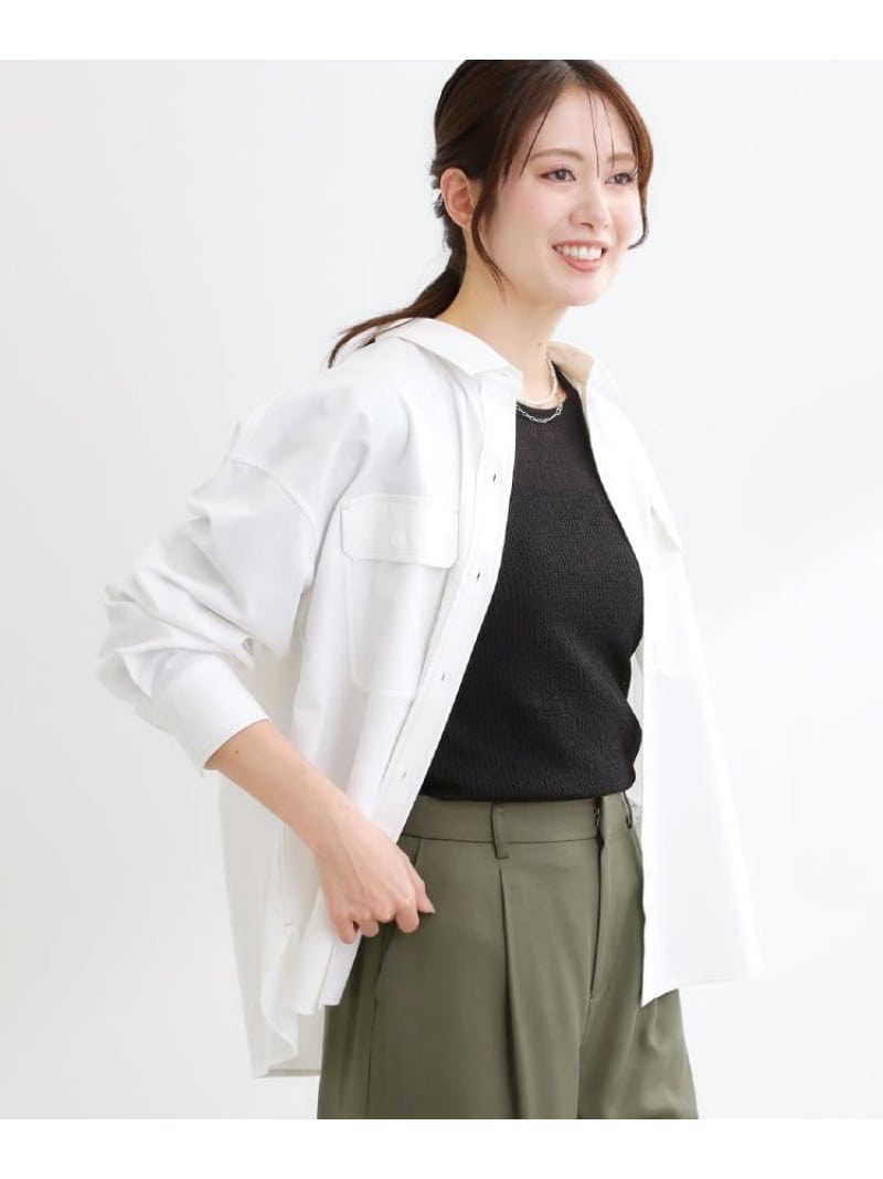 乐天商城 - 【SALE／30%OFF】【羽織にも◎】ダンガリーシャツ Reflect リフレクト トップス シャツ・ブラウス ホワイト ブルー【RBA_E】【送料無料】[Rakuten Fashion]