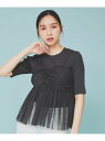 【SALE/40%OFF】《ツインセット》アシメチュールキャミ*ラメリブニット【洗濯機洗い可】 index インデックス トップス ニット グレー ピンク【RB...