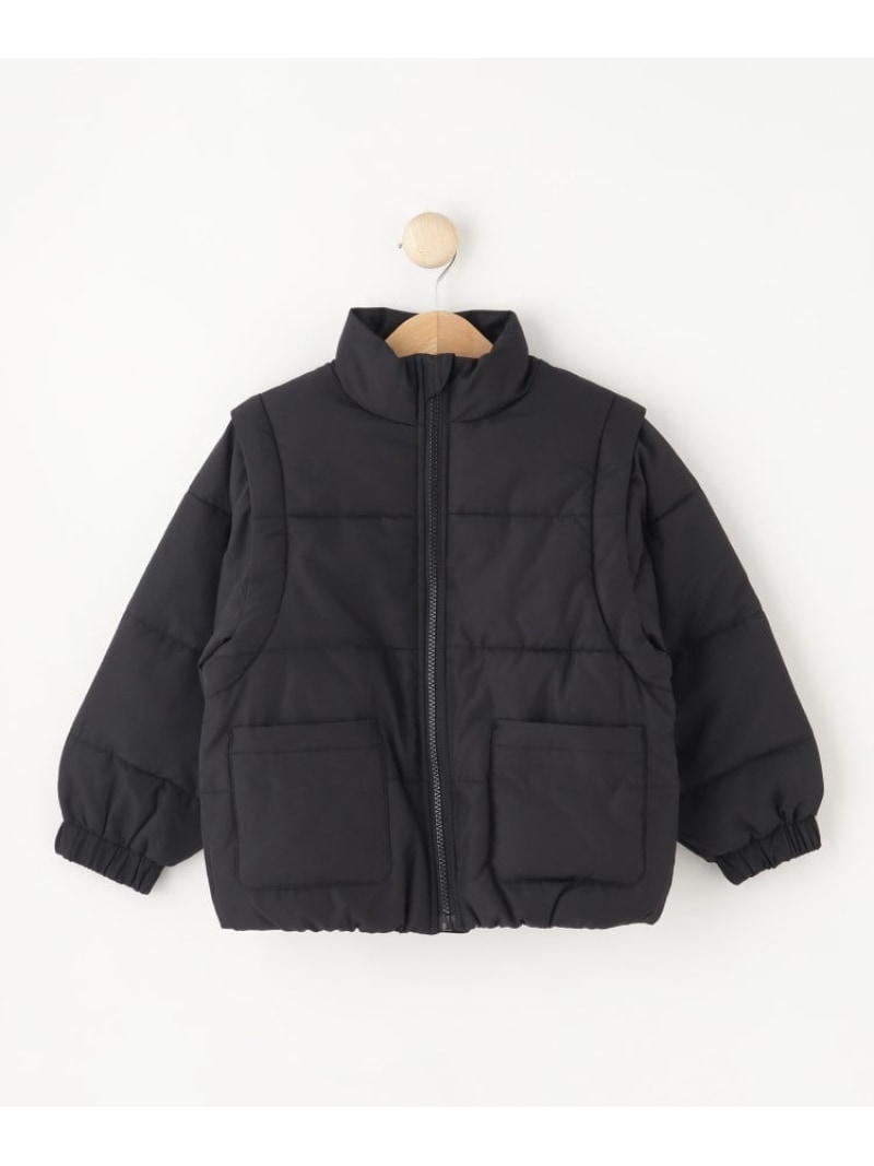 【110-140cm/撥水/男女兼用】お袖取り外し2WAY中綿ブルゾン SHOO・LA・RUE シューラルー ジャケット・アウター ブルゾン・ジャンパー ブラッ...