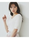 【SALE/40%OFF】《5色展開》Vネックリブニット【洗濯機洗い可】 index インデックス トップス ニット ホワイト ブルー グレー ピンク【RBA_...
