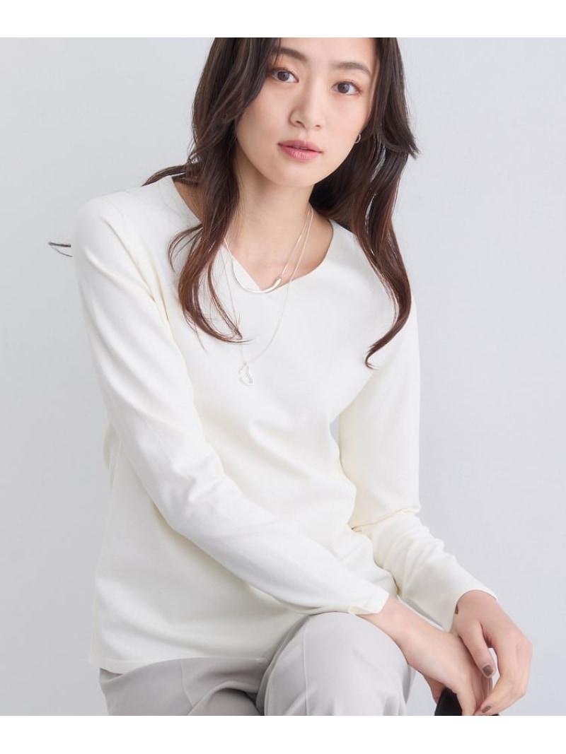 【SALE／44%OFF】【洗える】Vネックコンパクトニット INDIVI インディヴィ トップス ニット ホワイト ブルー ブラック【RBA_E】【送料無料】[Rakuten Fashion]のサムネイル