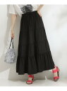 【洗える/S-LL】微光沢で華やかなティアードスカート SHOO・LA・RUE シューラルー スカート ロング・マキシスカート レッド ブラック【送料無料】[R...