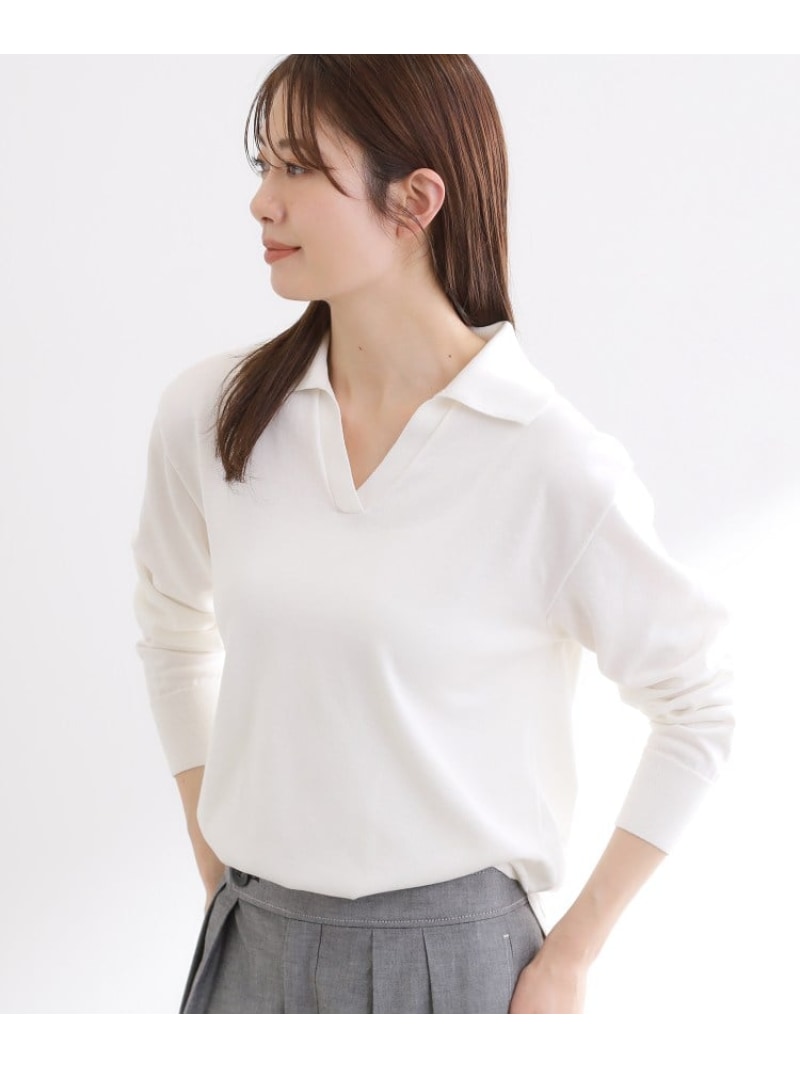 Rakuten - 【SALE／50%OFF】スキッパーネックニットプルオーバー Reflect リフレクト トップス ニット ブルー ホワイト イエロー【RBA_E】【送料無料】[Rakuten Fashion]