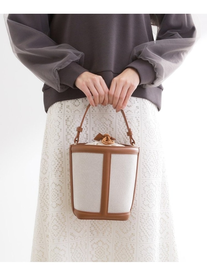 【ショルダー付き】バケット型ワンショルダーバッグ Reflect リフレクト バッグ ショルダーバッグ ネイビー ブラウン【送料無料】[Rakuten Fashion]