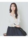 【SALE/40%OFF】シアーラインパフスリーブニット【UV/洗濯機洗い可】 index インデックス トップス ニット ピンク グレー ホワイト グリーン ...