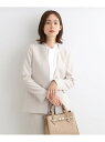 【SALE/68%OFF】【洗える/SETUP可能】ノーカラージャケット INDIVI インディヴィ スーツ・フォーマル セットアップスーツ ベージュ グレー ...