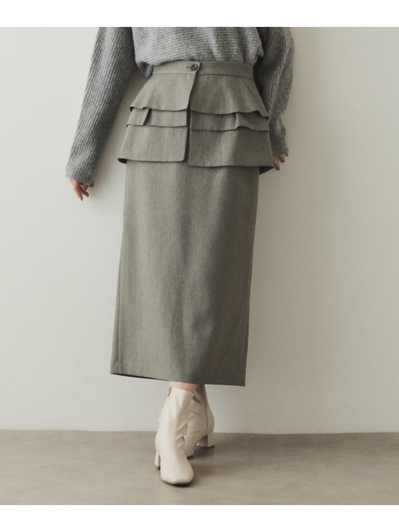 【SALE/50%OFF】《2WAYツインセット》ラップ付ナロースカート【洗濯機洗い可】 OPAQUE.CLIP オペークドットクリップ スカート ロング・マキ...