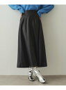 【SALE/50%OFF】レザー調フレアスカート【洗濯機洗い可】 OPAQUE.CLIP オペークドットクリップ スカート ロング・マキシスカート ブラック【R...