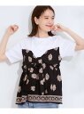 【SALE/10%OFF】【S-LL】スカーフ巻きレイヤード風Tシャツ SHOO・LA・RUE シューラルー トップス カットソー・Tシャツ ブラック ベージュ...