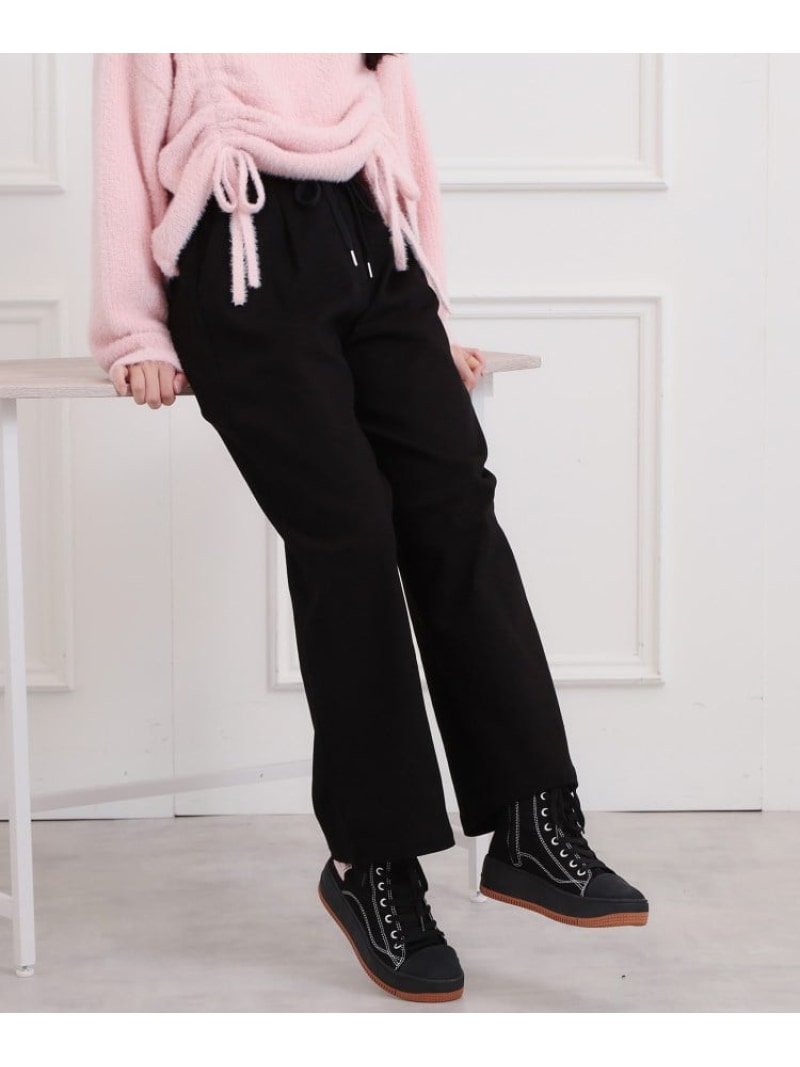 裏起毛イージーロングパンツ PINK-latte ピンク ラテ パンツ その他のパンツ ブルー ブラック【送料無..