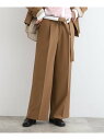 【SALE/60%OFF】【洗える/トレンド感◎/2WAY】ベルト付タックワイドパンツ INDIVI インディヴィ パンツ その他のパンツ ネイビー ブラウン【...