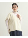 【SALE/50%OFF】【ウールカシミヤ混】Vネックベスト LAURA ASHLEY ローラ アシュレイ トップス ベスト・ジレ ホワイト グレー【RBA_E...