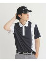 【SALE/50%OFF】【ADBT】ツートーンカラーデザイン 半袖ポロシャツ adabat アダバット トップス ポロシャツ パープル イエロー グレー【RB...