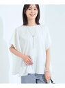 【SALE/10%OFF】【クールエアー素材/UVケア/吸汗速乾】エアリースクエアブラウス INDIVI インディヴィ トップス シャツ・ブラウス ホワイト ブ...
