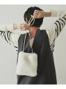 【SALE/30%OFF】フェイクファースクエアミニポシェット OPAQUE.CLIP オペークドットクリップ バッグ ショルダーバッグ ブルー ブラウン グレ...