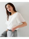 【SALE/30%OFF】【通勤/二の腕カバー】フロントタックブラウス UNTITLED アンタイトル トップス シャツ・ブラウス ホワイト ブラック グレー ...